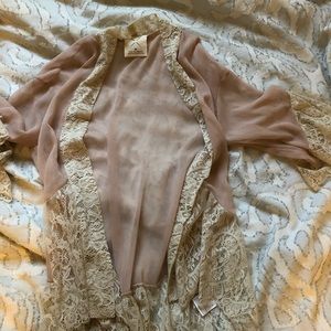 Sheer pink and lace shawl